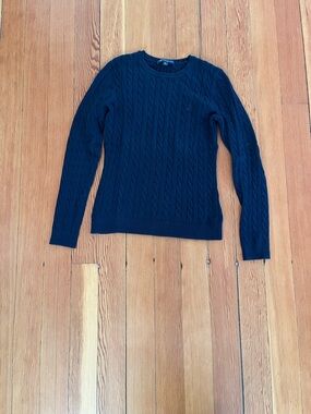 Brooks Brothers Navy Cable-Knit Crew Sweater